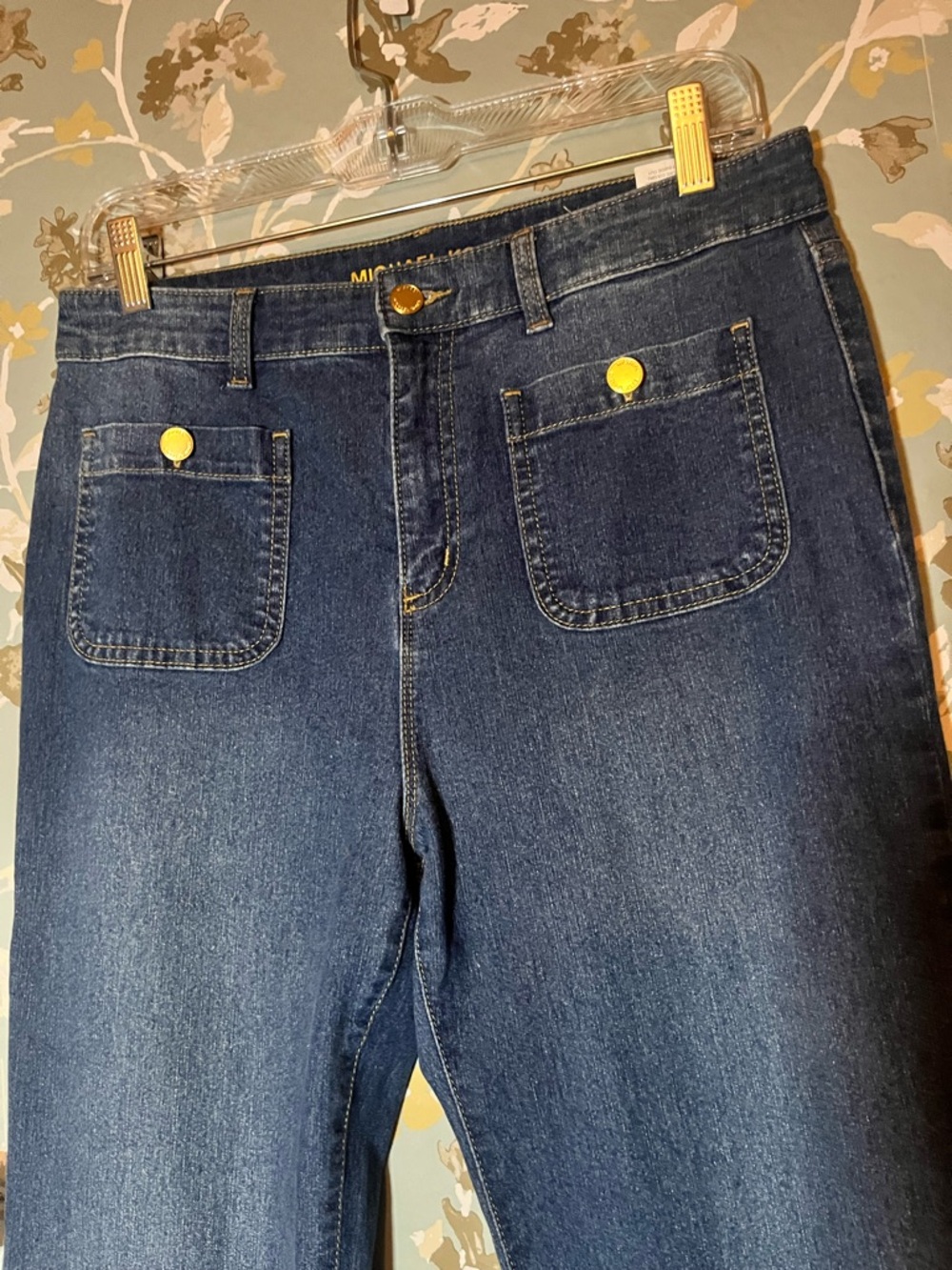 Michael Kors High Rise Wide Leg Trousers with Patch Pockets - Size 8 - Picture 3 of 8